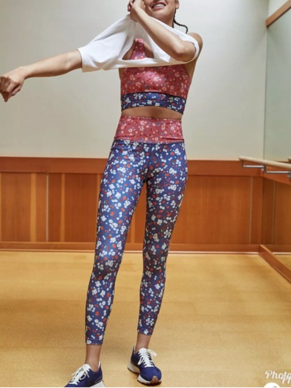 Kachel x Anthropologie Cottagecore Workout Matching Set Legging and Top Sz S